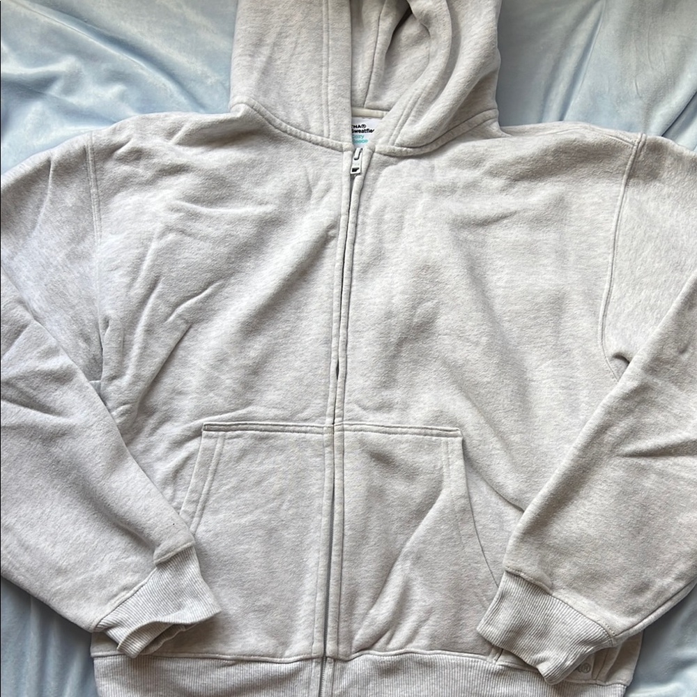 Aritzia Light Gray Zip-Up Hoodie - Picture 3 of 4